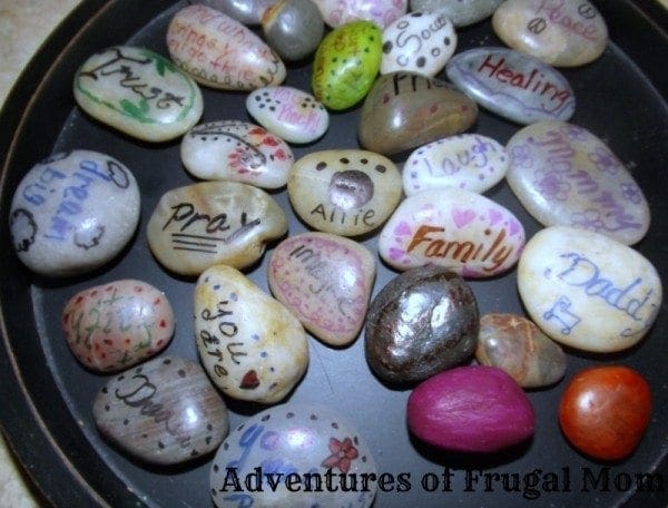 Kindness Rocks as Decorations from North Carolina Lifestyle Blogger Adventures of Frugal Mom