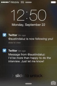 twitter following