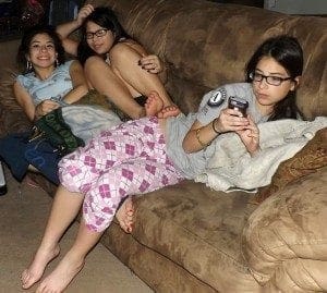 all three girls home