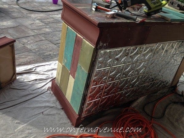 Baby Changing Dresser Turned Rustic Kitchen Island - HMLP 52 Feature