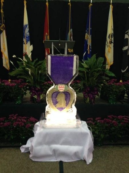 Purple Heart Ice Sculpture
