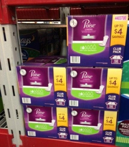 Poise liners at Sams