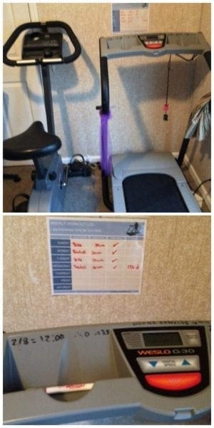 getting in shape with v8 workout room and log