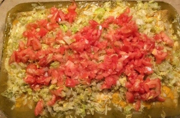 quick and easy burrito casserole with Lettuce and tomatoes