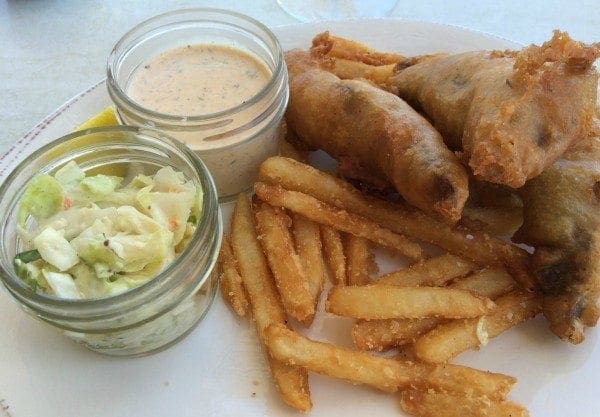 local beer battered fish and chips