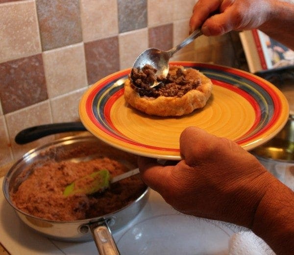 Carne, beans and sope