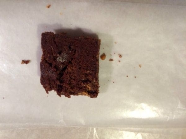 brownie on wax paper