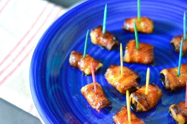 Bacon wrapped sweet and sour pineapple bites