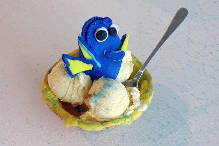 Finding Dory Inspired Chocolate Covered Ice Cream Waffle Bowl