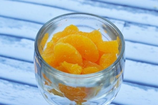 candy corn parfait mandarin oranges