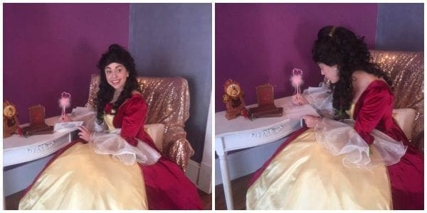 princess-writing-out-card-for-troops - Halloween Costumes for Women by North Carolina lifestyle blogger Adventures of a Frugal Mom