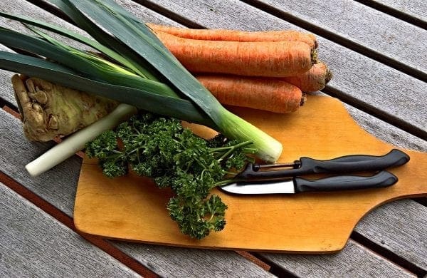 cutting vegetables