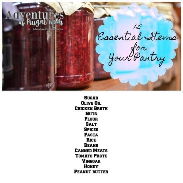 15 Essential Items for your Pantry pinterest image