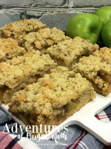Get Ready for Fall Recipe: Apple Crumble Bars by North Carolina foodie blogger Adventures of Frugal Mom
