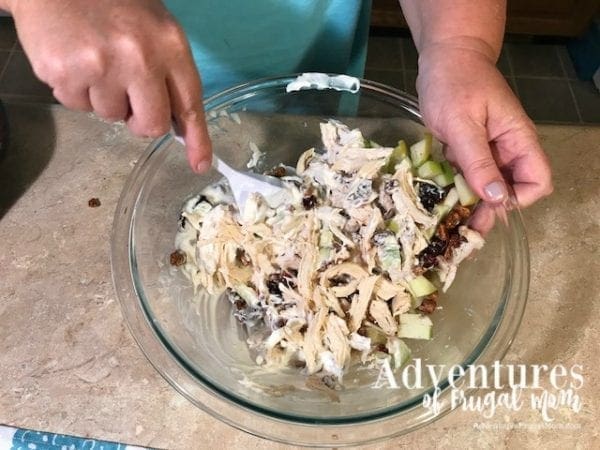Mixing Ingredients for Chicken Salad