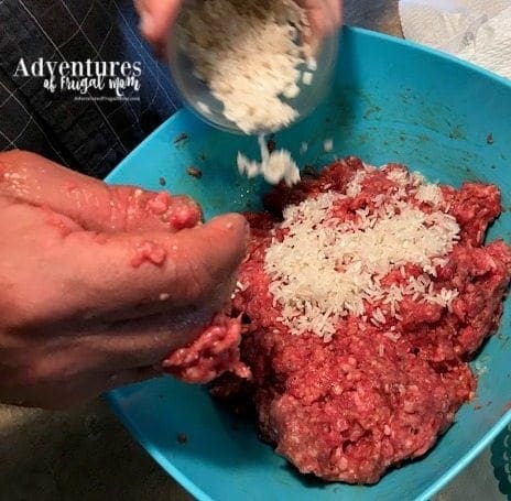 How to Make Albondigas in an Instant Pot Ground Beef Mixture add rice