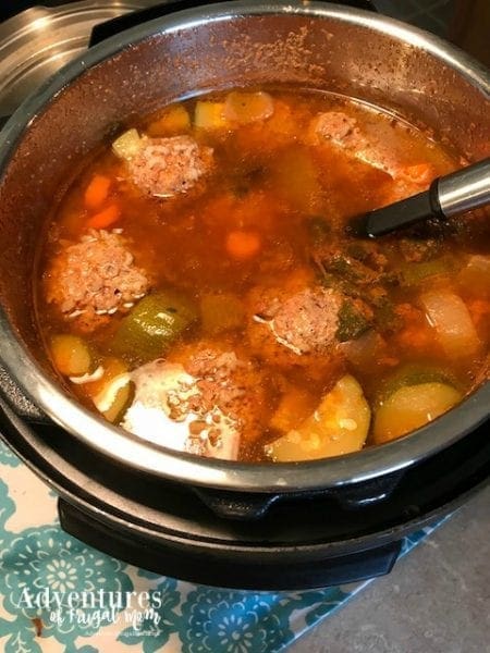 How to Make Albondigas in an Instant Pot finished product in pot