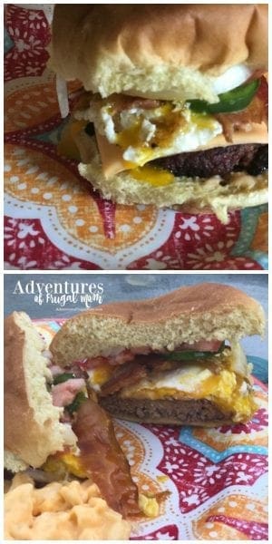 Jalapeno Yum Yum Burger - May is Burger Month from North Carolina Lifestyle Burger Adventures of Frugal Mom 