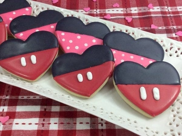 Heart Shaped Mickey & Minnie Mouse Inspired Cookies from North Carolina Lifestyle Blogger Adventures of Frugal Mom