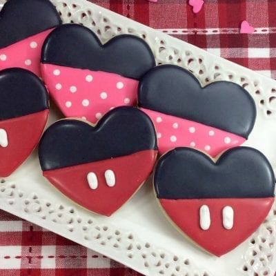 Heart Shaped Mickey & Minnie Mouse Inspired Cookies from North Carolina Lifestyle Blogger Adventures of Frugal Mom