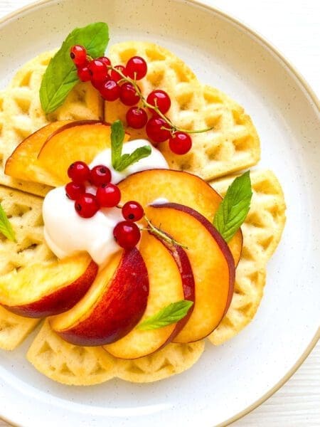 Peaches & Cream Buttermilk Waffles