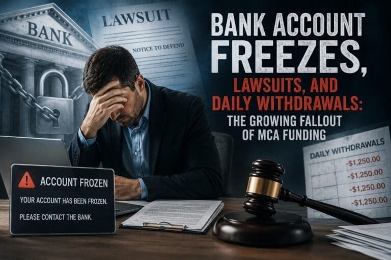 Bank Account Freezes, Lawsuits, and Daily Withdrawals: The Growing Fallout of MCA Funding